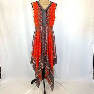 Nanette Lepore Midi Dress Red Sleeveless Woman’s Sz 10